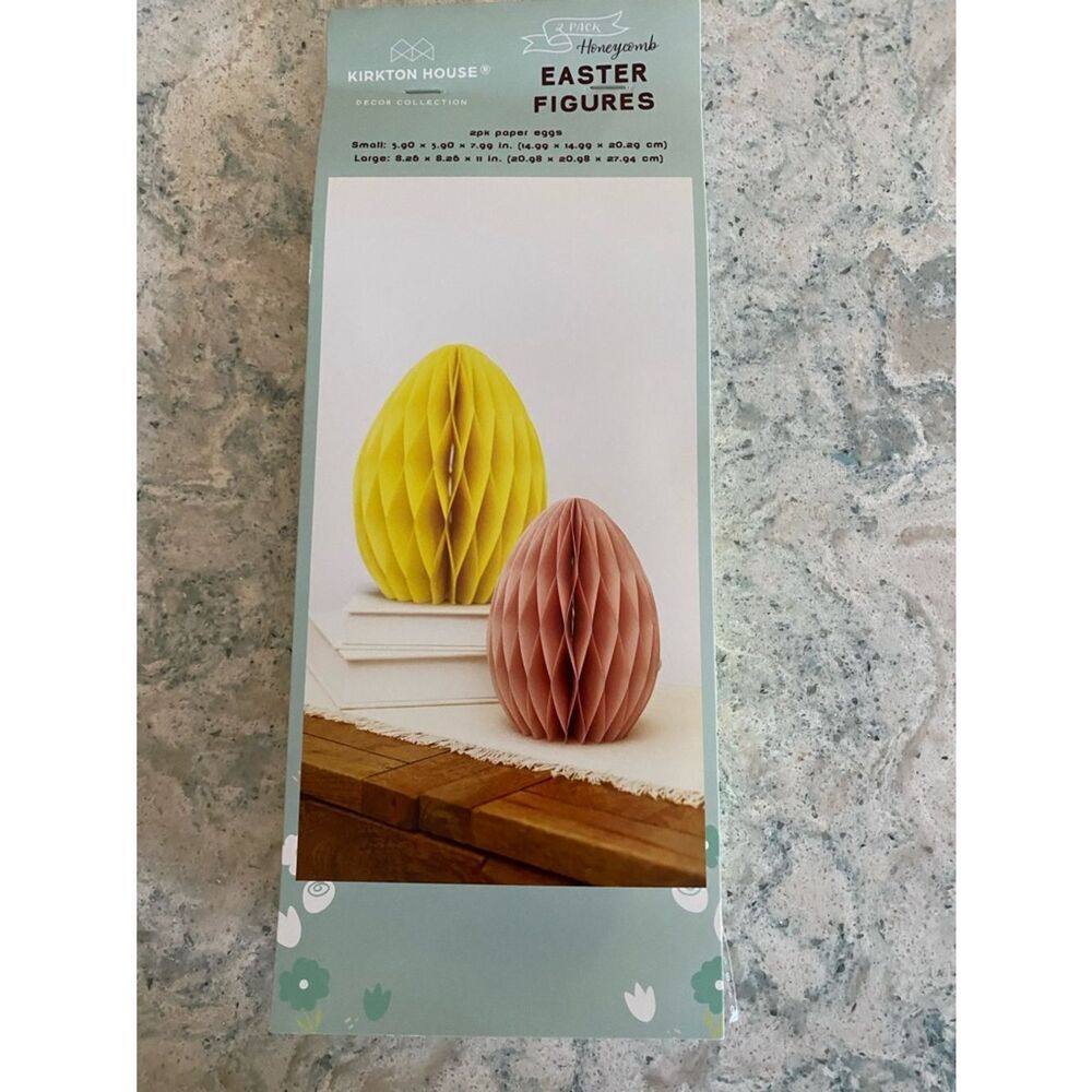 Kirkton House Yellow & Pink Honeycomb Easter Figures